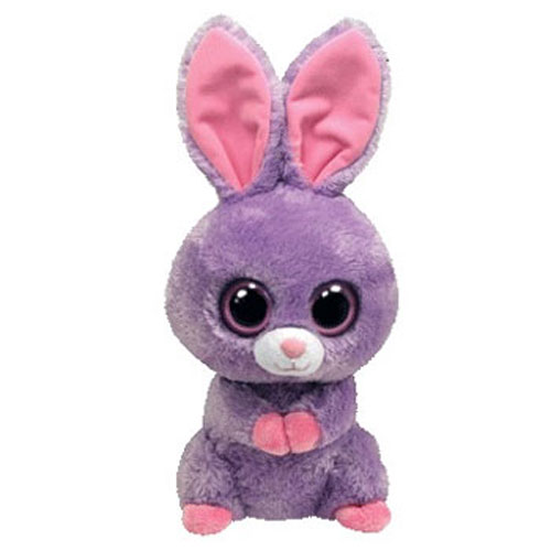TY Beanie Boos - PETUNIA the Purple Bunny (Solid Eye Color) (Medium Size - 9 inch)