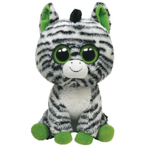 TY Beanie Boos - ZIG-ZAG the Zebra (Solid Eye Color) (Medium Size - 9 inch)
