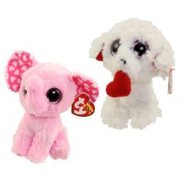 TY Beanie Boos - SET of 2 Valentines 2017 Releases (6 inch) (Honey Bun & Sugar)