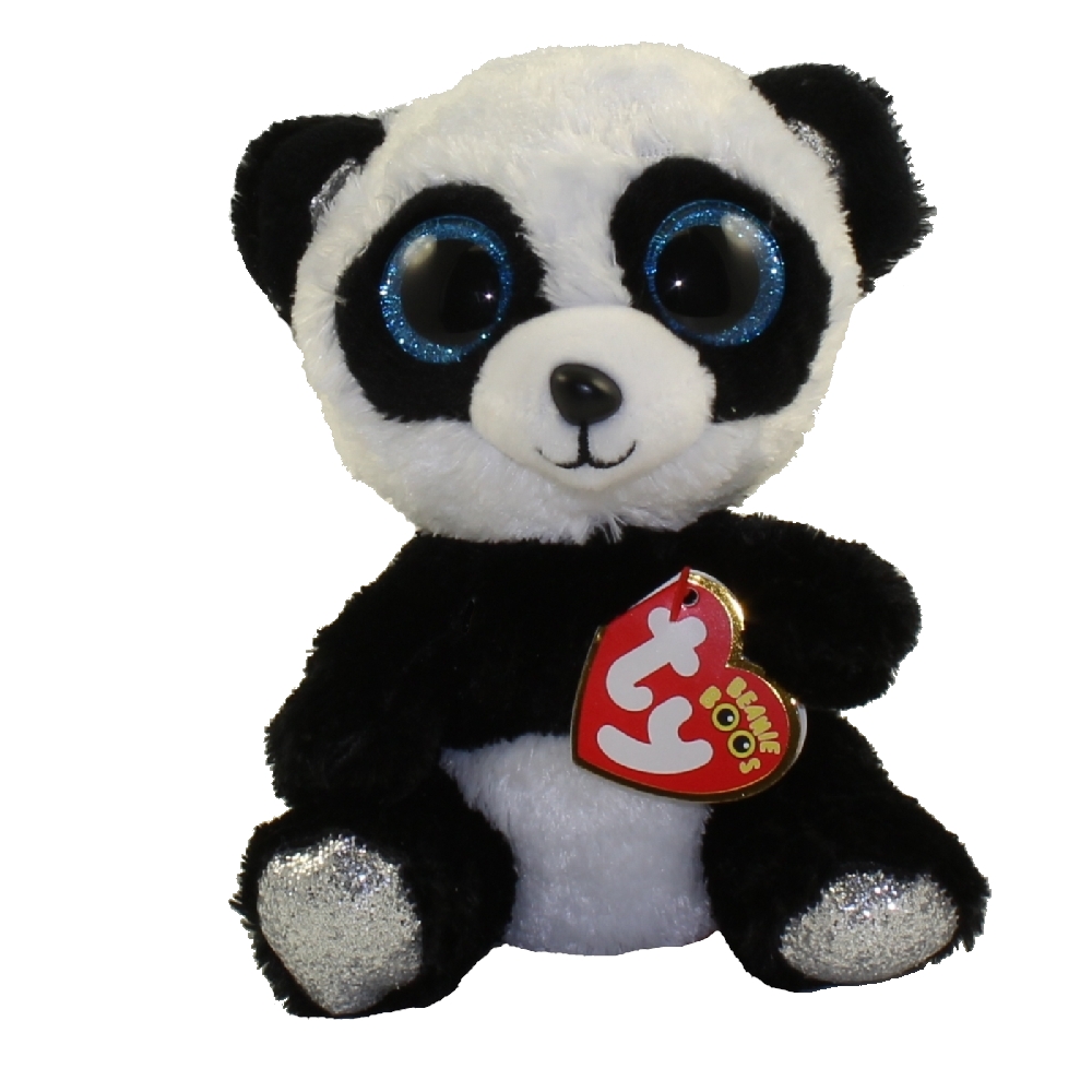 NEW with MINT TAGS BAMBOO the 6" Panda TY Beanie Boo Glitter Eyes 