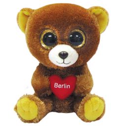 TY Beanie Boos - BERLIN the Bear (Glitter Eyes) (Regular Size - 6 inch) (German Exclusive)
