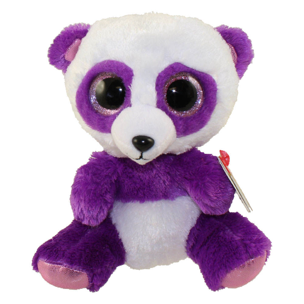 TY Beanie Boos BOOM BOOM The Panda Glitter Eyes Regular Size 6 