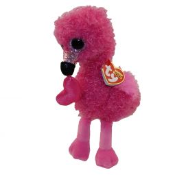 TY Beanie Boos - DAINTY the Flamingo with Heart (Glitter Eyes)(Regular Size - 6 inch)