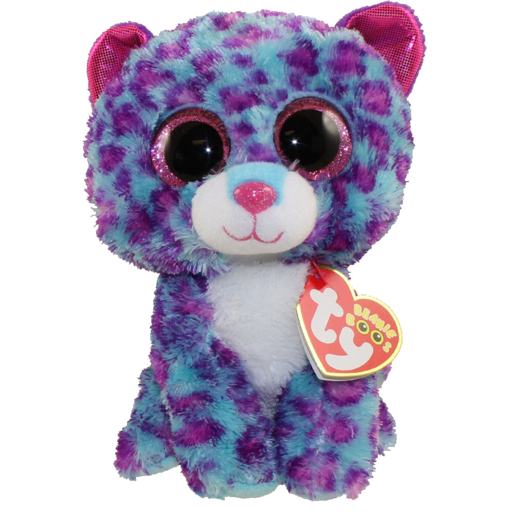 TY Beanie Boos - DREAMER the Blue/Purple Leopard (Glitter Eyes) (Regular Size - 6 inch) *Exclusive*