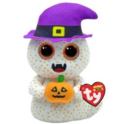 TY Beanie Boos - FLICKER the Halloween Ghost w/ Hat & Pumpkin [Regular Size - 6 inch]