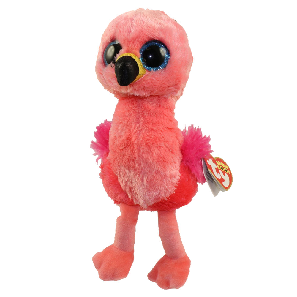 Ty Beanie Boos 9" Medium Gilda the Flamingo Stuffed Animal Plush w/ Heart Tags 