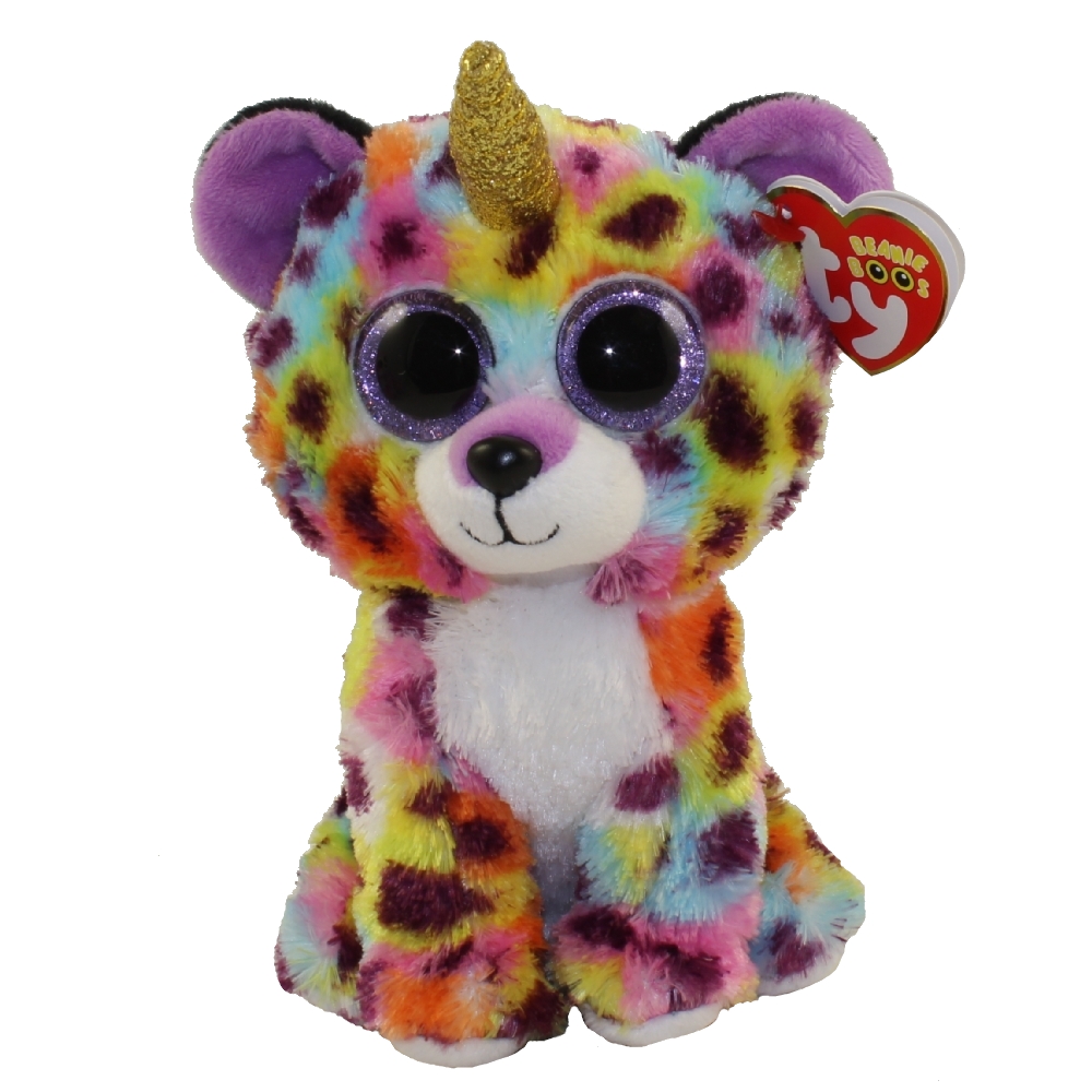 TY Beanie Boos - GISELLE the Rainbow UniLeopard (Glitter Eyes) (Regular Size - 6 inch)