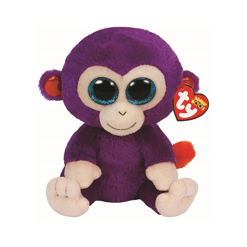 TY Beanie Boos - GRAPES the Purple Monkey (Glitter Eyes) (Regular Size - 6 inch)