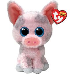 TY Beanie Boos - HAMBONE the Pink & Gray Pig (Glitter Eyes)(Regular Size - 6 inch)
