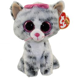 TY Beanie Boos - KIKI the Grey Tabby Cat (Glitter Eyes) (Regular Size - 6 inch)