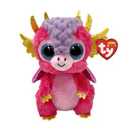 TY Beanie Boos - MIA the Pink & Purple Dragon (Glitter Eyes)[Regular Size - 6 inch]