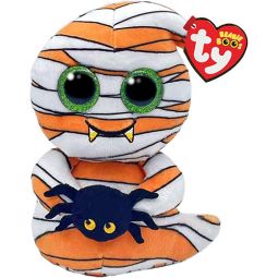 TY Beanie Boos - MUMFORD the Halloween Ghost w/ Spider (Glitter Eyes)(Regular Size - 6 inch)