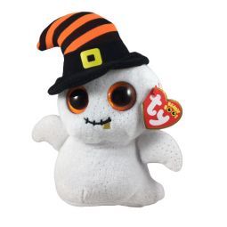 TY Beanie Boos - NIGHTCAP the Ghost with Hat (Glitter Eyes)(Regular Size - 6 inch)