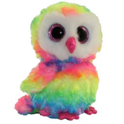 TY Beanie Boos - OWEN the Multicolor Owl (Glitter Eyes) (7 inch) *2nd Version - Bright Colors*
