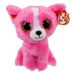 TY Beanie Boos - PASHUN the Pink Dog (Glitter Eyes) (Tradeshow Exclusive) (Regular Size - 6 inch)