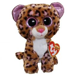 TY Beanie Boos - PATCHES the Brown & Pink Leopard (Glitter Eyes) (Regular Size - 6 inch)