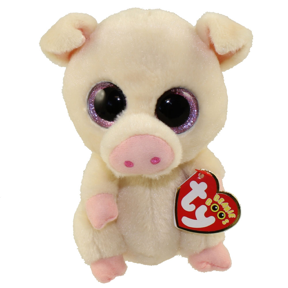 TY Beanie Boos - PIGGLEY the Pig (Glitter Eyes) (Regular Size - 6 inch) *1st Version - Cream Color*