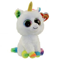 TY Beanie Boos - PIXY the Unicorn (Rainbow Eyes - Tan Horn) (Regular Size - 6 inch) *1st Version*