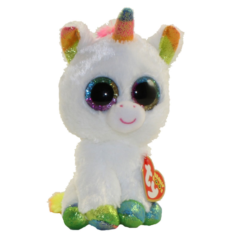 TY Beanie Boos PIXY the Unicorn Rainbow Glitter Eyes Rainbow Horn Regular Size 6 inch 2nd BBToyStore Toys Plush Trading Cards Action Figures Games online retail store shop sale