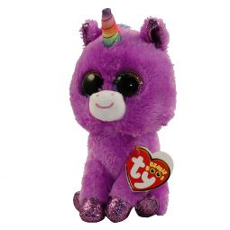 TY Beanie Boos - ROSETTE the Purple Unicorn (Glitter Eyes)(Regular Size - 6 inch)
