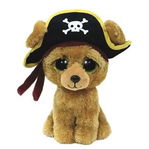 TY Beanie Boos - ROWAN the Pirate Puppy Dog (Glitter Eyes)(Regular Size - 6 inch)