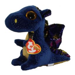 TY Beanie Boos - SAFFIRE the Blue Dragon (Glitter Eyes) (Regular Size - 6 inch)