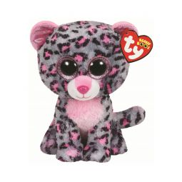 TY Beanie Boos - TASHA the Grey & Pink Leopard (Glitter Eyes) (Regular Size - 6 inch)
