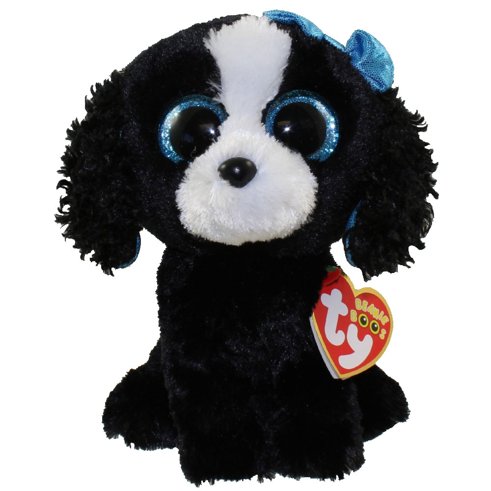 TY Beanie Boos - TRACEY the Black & White Dog (Glitter Eyes) (Regular Size - 6 inch)