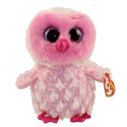 TY Beanie Boos - TWIGGY the Pink Owl (Glitter Eyes) (Regular Size - 6 inch)