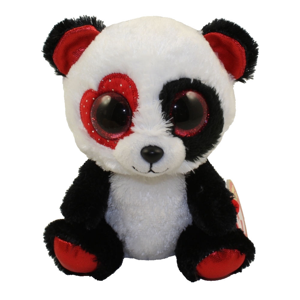 TY Beanie Boos - VALENTINA the Valentine Panda Bear (Glitter Eyes)(Regular Size - 6 inch)