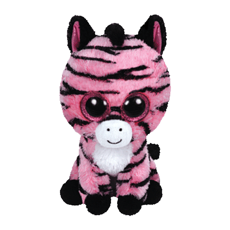 TY Beanie Boos - ZOEY the Pink Zebra (Glitter Eyes) (Regular Size - 6 inch)