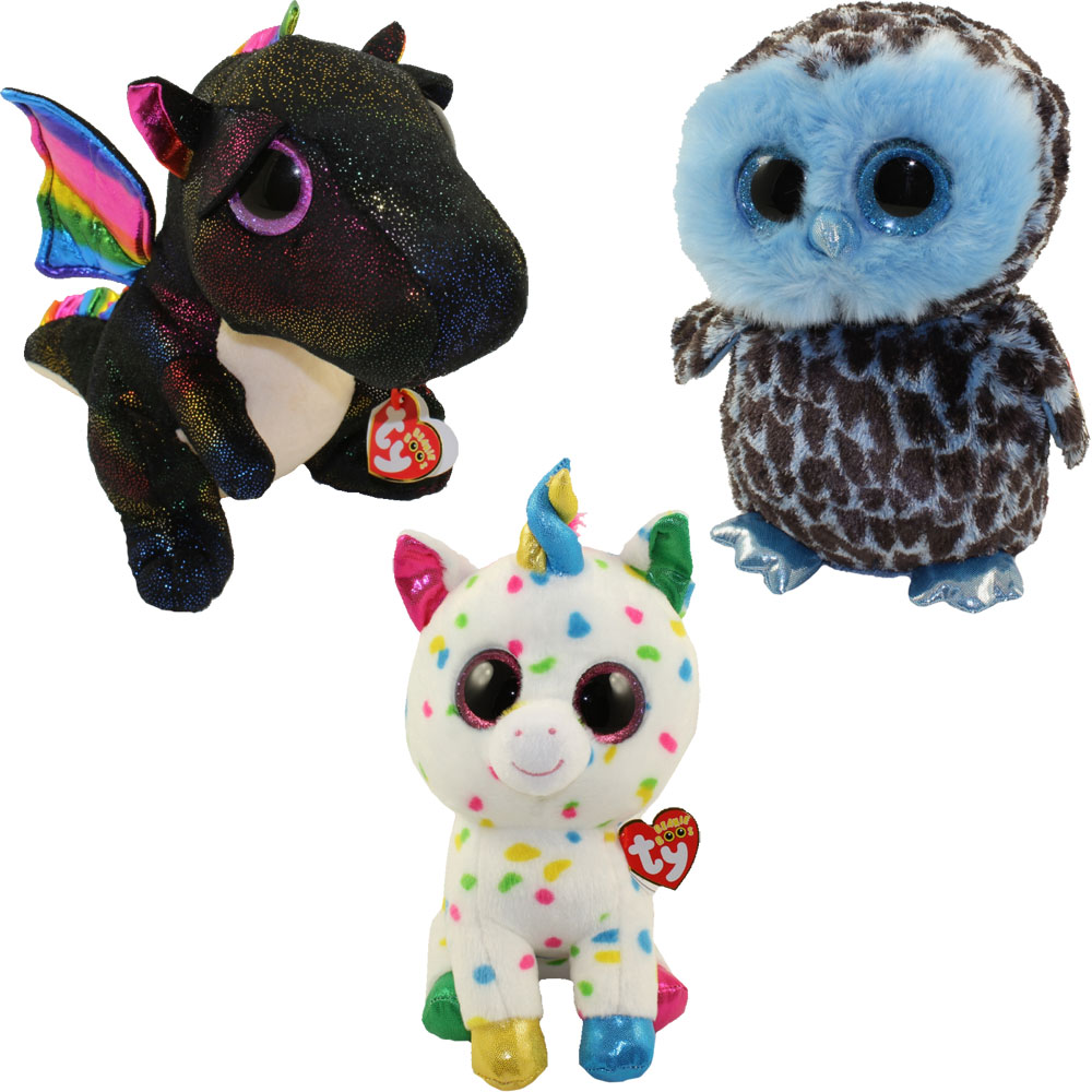 TY Beanie Boos - SET of 3 Spring 2018 Releases (Medium - 9 inch) (Anora, Harmonie & Yago)