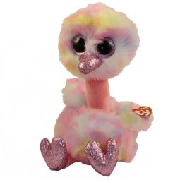 TY Beanie Boos - AVERY the Pink Ostrich (Glitter Eyes)(Medium Size - 9 inch)
