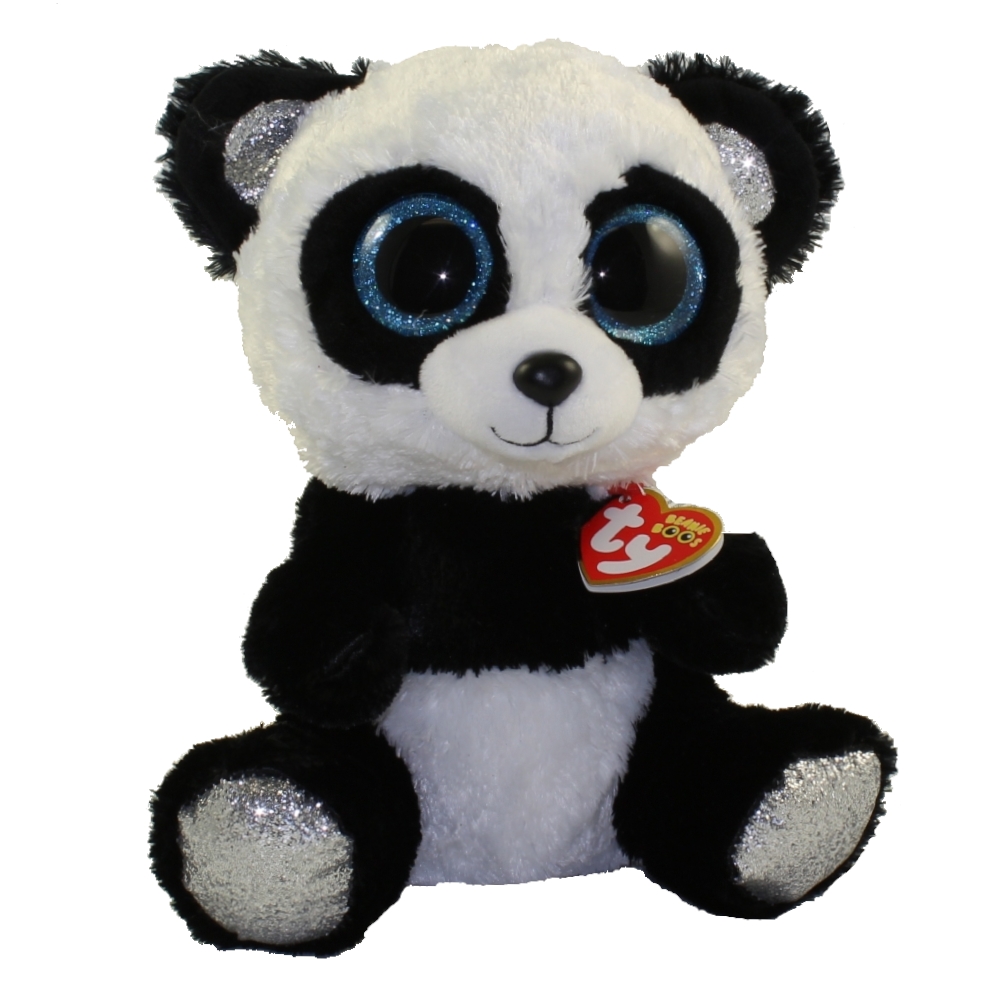 BAMBOO the 6" Panda TY Beanie Boo NEW with MINT TAGS Glitter Eyes