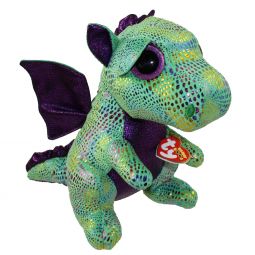 TY Beanie Boos - CINDER the Green Dragon (Glitter Eyes) (Medium - 9 inch)