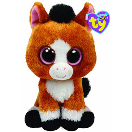 TY Beanie Boos - DAKOTA the Horse (Solid Eye Color)(Light Brown with Black Mane) (Medium Size - 9 in