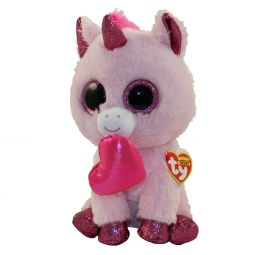 TY Beanie Boos - DARLING the Unicorn with Heart (Glitter Eyes)(Medium Size - 9 inch)