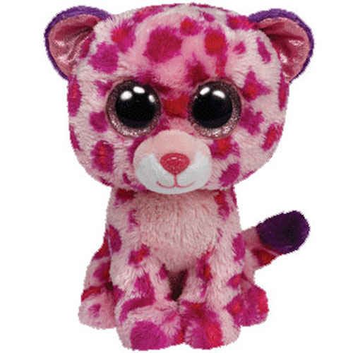 TY Beanie Boos - GLAMOUR the Pink Leopard (Glitter Eyes) (Medium Size - 9 inch)