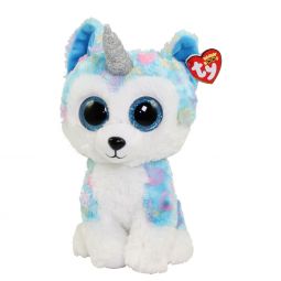 TY Beanie Boos - HELENA the UniHusky Dog (Glitter Eyes)(Medium Size - 9 inch)