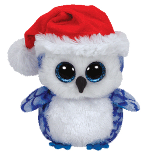 TY Beanie Boos - ICICLES the Blue Owl (Glitter Eyes) (Medium Size - 9 inch)