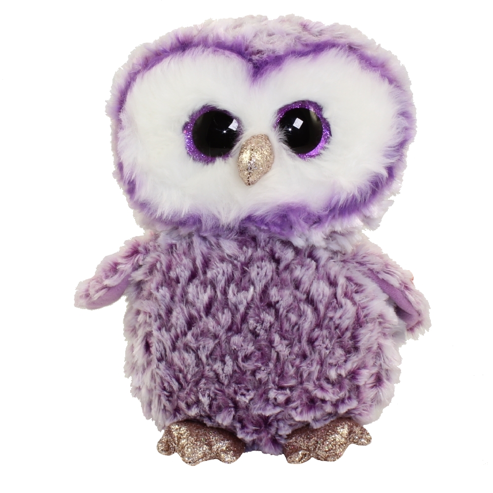 6 inch Glitter Eyes TY Beanie Boos MOONLIGHT the Purple Owl -MWMTs Boo Toy