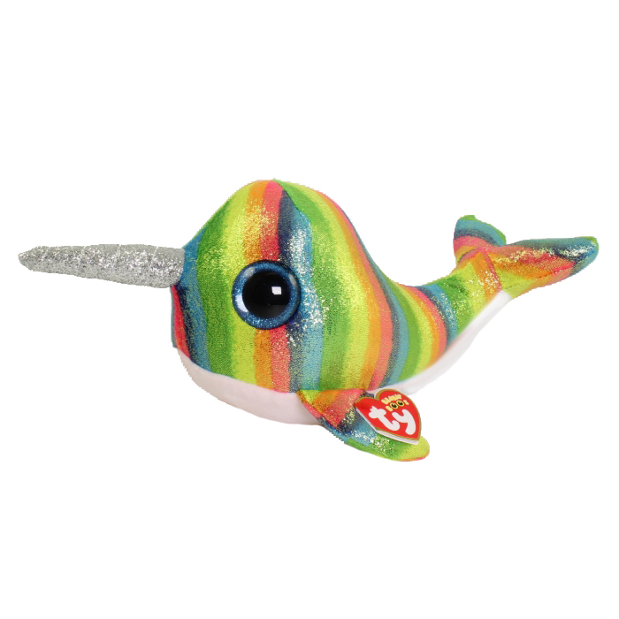 TY Beanie Boos - NORI the Narwhal (Glitter Eyes) (Medium Size - 9 inch)