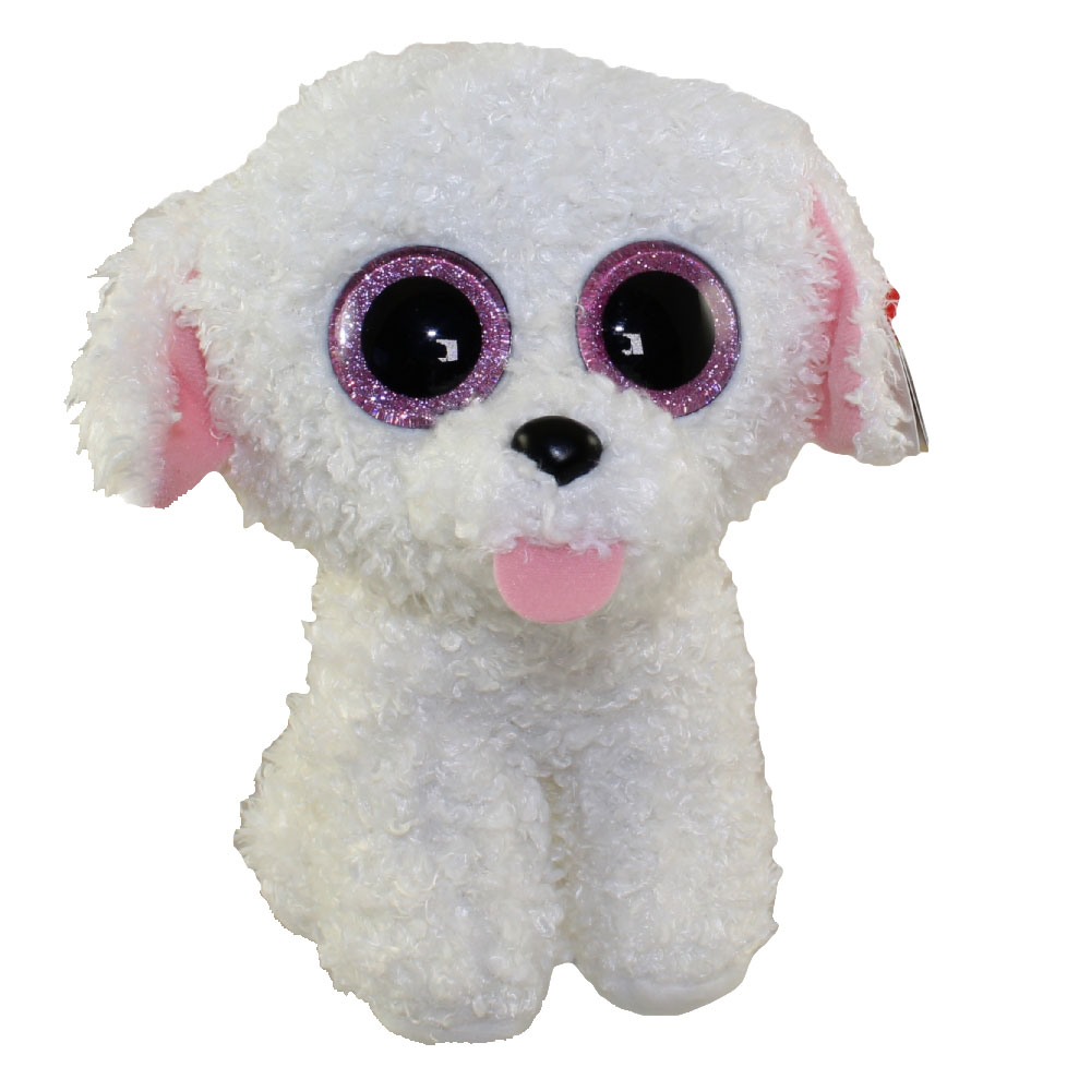 TY Beanie Boos - PIPPIE the White Bichon Dog (Glitter Eyes) (Medium Size - 9 inch)