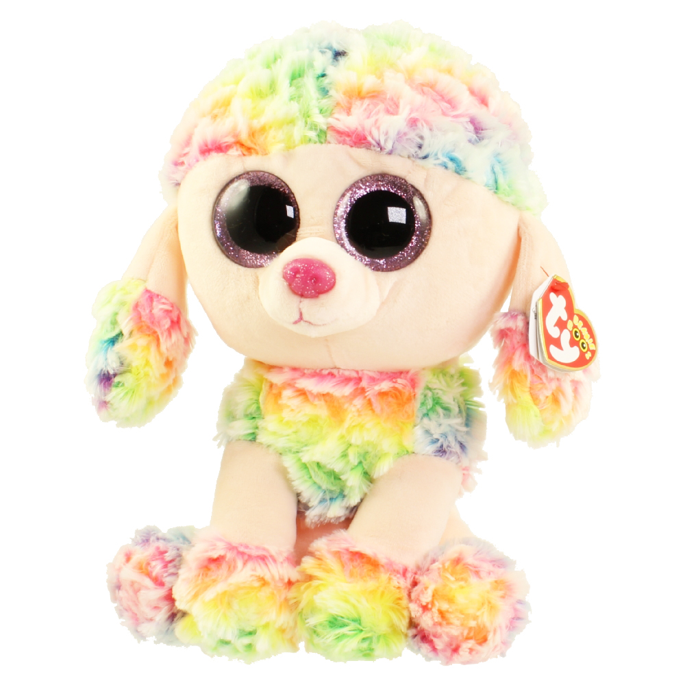 TY Beanie Boos - RAINBOW the Poodle (Glitter Eyes) (Medium Size - 10 inch)