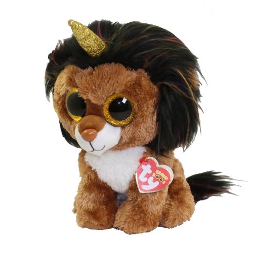 TY Beanie Boos RAMSEY the UniLion Glitter Eyes Medium Size 9 inch