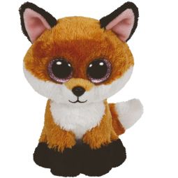 TY Beanie Boos - SLICK the Brown Fox (Glitter Eyes) (Medium Size - 9 inch)