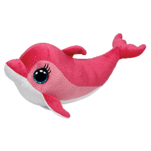 TY Beanie Boos - SURF the Pink Dolphin (Glitter Eyes) (Medium Size - 9 inch)
