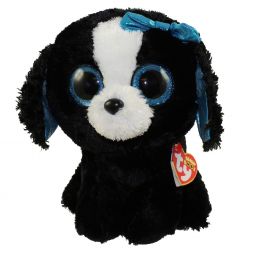 TY Beanie Boos - TRACEY the Black & White Dog (Glitter Eyes) (Medium Size - 8 inch)