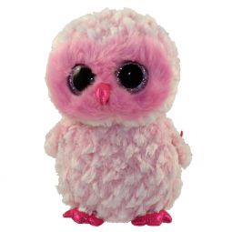 TY Beanie Boos - TWIGGY the Pink Owl (Glitter Eyes) (Medium Size - 9 inch)
