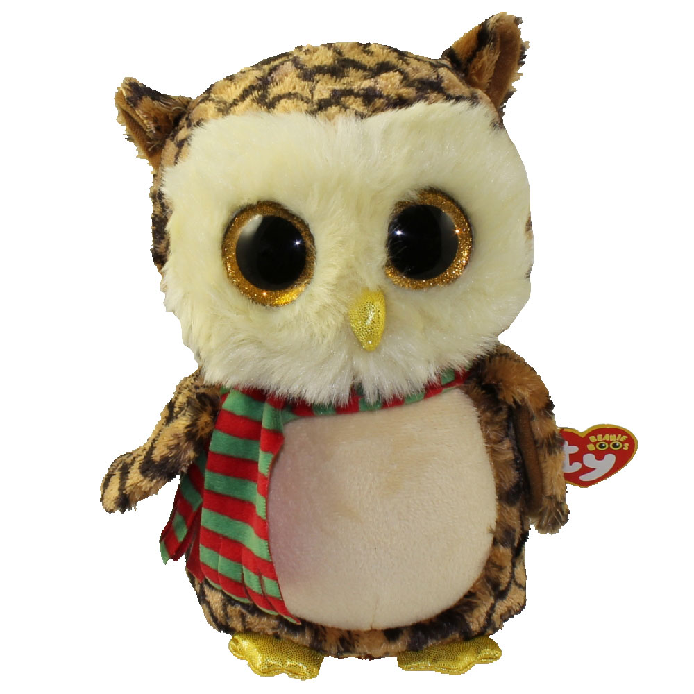 TY Beanie Boos - WISE the Owl (Glitter Eyes) (Medium Size - 9 inch)